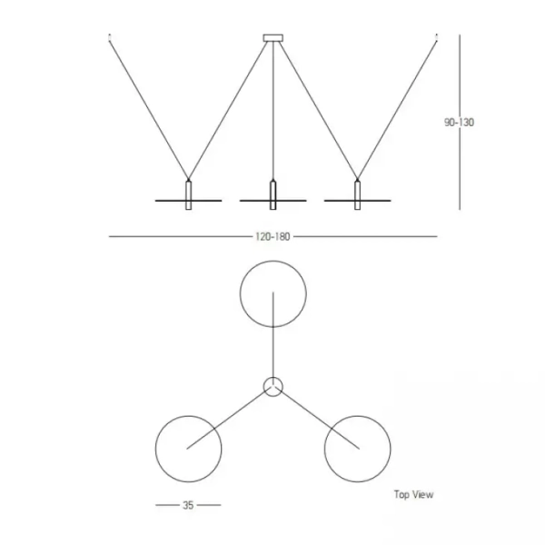 Potrójna wisząca lampa 23229 LED 21W 3000K okrągły czarny