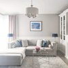 Klasyczna LAMPA wisząca ABU DHABI P05406CH-WH Cosmolight abażurowy zwis do jadalni hampton biały