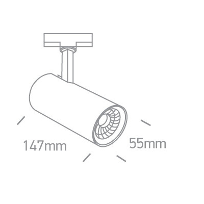 Sufitowa lampa szynowa trójfazowa TORN MYL.00087 LED 9,5W 3000K biała