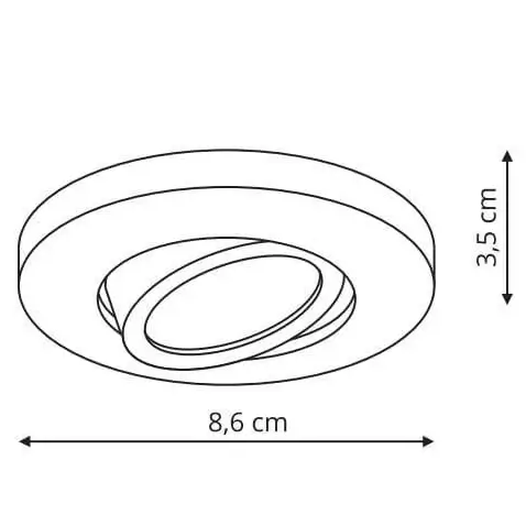 Regulowana lampa podtynkowa LP-440/1RS BK movable okrągła czarna