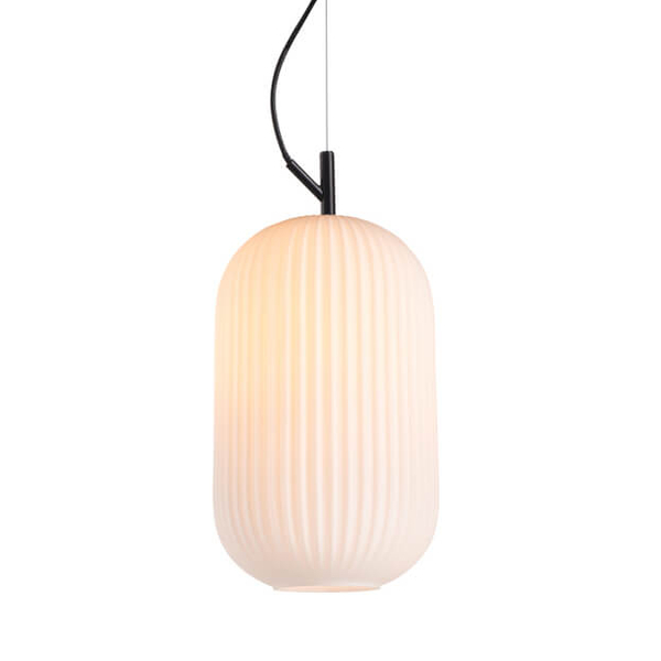 Zwisająca lampa owalna Rues PND-64536C-M-BL-OPA Italux biały czarny