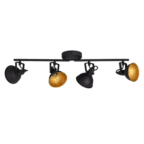 Wielopunktowa lampa sufitowa Retro ABR-RRO-C-4XE14 Abruzzo czarny złoty