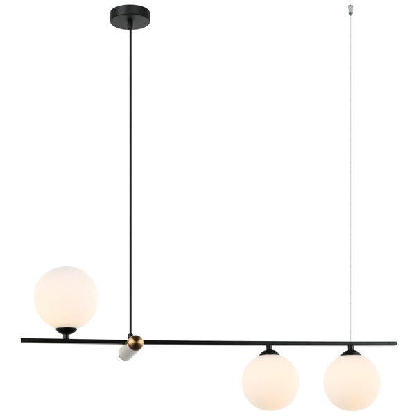 Modernistyczna LAMPA wisząca BARLETTA PND-76540-3-BK Italux szklane kule zwis do salonu czarny