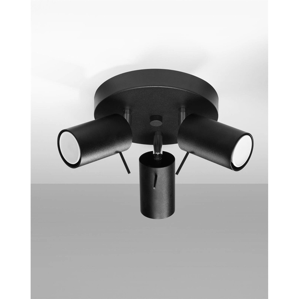 Regulowana lampa sufitowa SL.1016 czarne reflektorki do holu