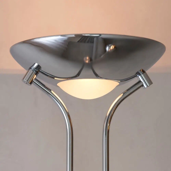 Metalowa lampa podłogowa Rome ROME-CH chrom przezroczysty