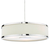 Wisząca lampa materiałowa Alvaro ALV1033 okragła chrom kość słoniowa