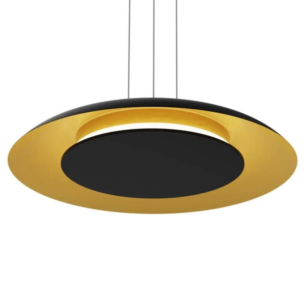 Ringowa lampa wisząca Piattino ML1815 LED 30W 3000-6000K czarny złoty