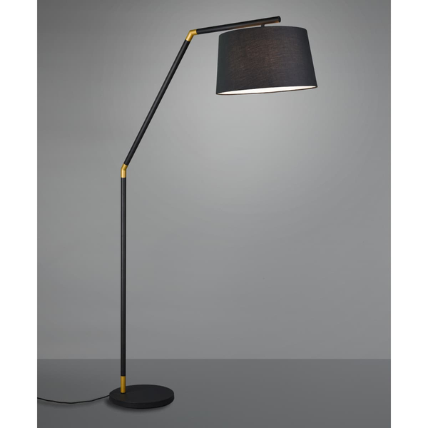 Tekstylna lampa podłogowa Tracy 462100132 Trio do salonu metalowa czarna outlet