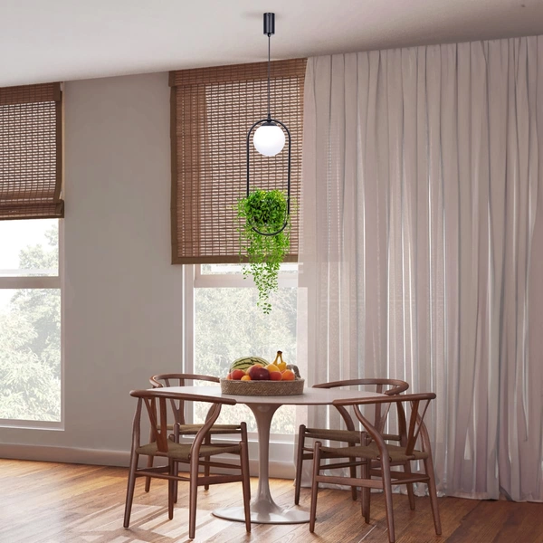 Zwis nad wyspę PLANT 5003 Zumaline kula kwietnik czarny biały