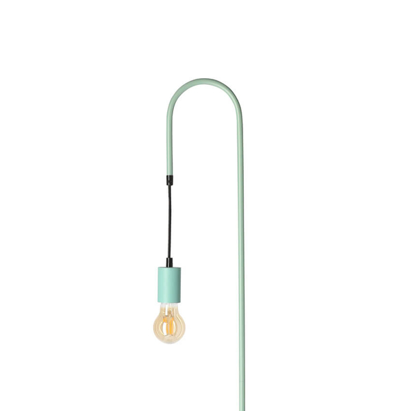 Lampa podłogowa Walk z półkami do salonu czarna zielona