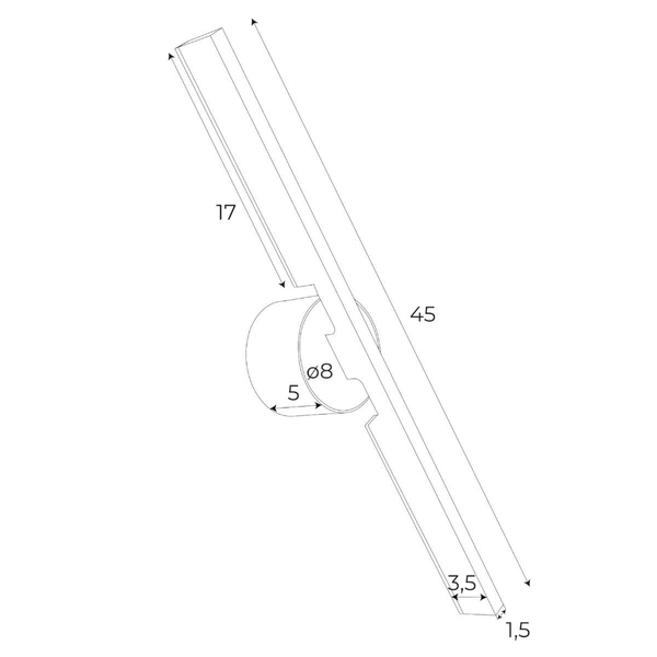 Przyścienna lampa listwa Merano W0348 LED 10W 3000K do salonu czarny
