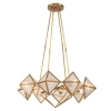 Szklany żyrandol Cairo QN-CAIRO8-VBS-CR geometryczny mosiądz antyczny