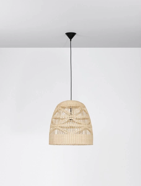 Lampa wisząca REYNOSA LE42947 do salonu ratan beżowa czarna