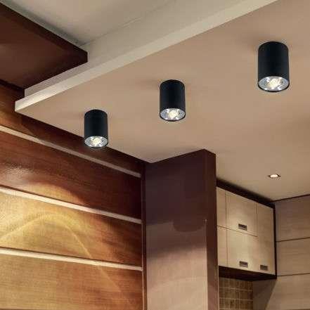 Metalowy downlight do salonu Rondoo 89201-N Zumaline okrągłe oczko czarne