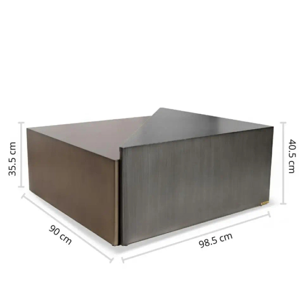 Kwadratowa ława KABUKI MM001501100376 czarna złota metalowa 98cm