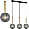Loftowa LAMPA wisząca RAVENA PND-2324-3L BRO+SG Italux szklana OPRAWA zwis na listwie mosiądz przydymione