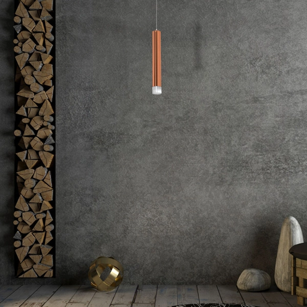 LAMPA wisząca COPPER ML984 Milagro metalowa OPRAWA zwis LED 5W 4000K tuba sopel miedziany