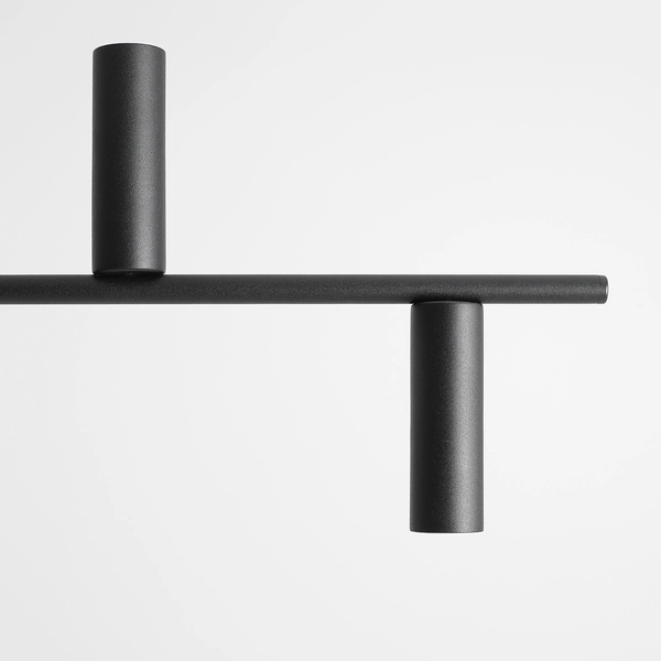 Czarna lampa wisząca Trevo 1104K1 Aldex 6-płomienny zwis do jadalni