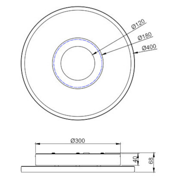 Sufitowy plafon ASCARI 680819332 LED 35W 3000K IP44 czarny biały