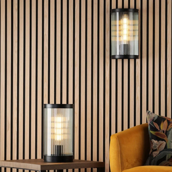 Stołowa lampa Bianka BIA4222 do sypialni szklany czarny