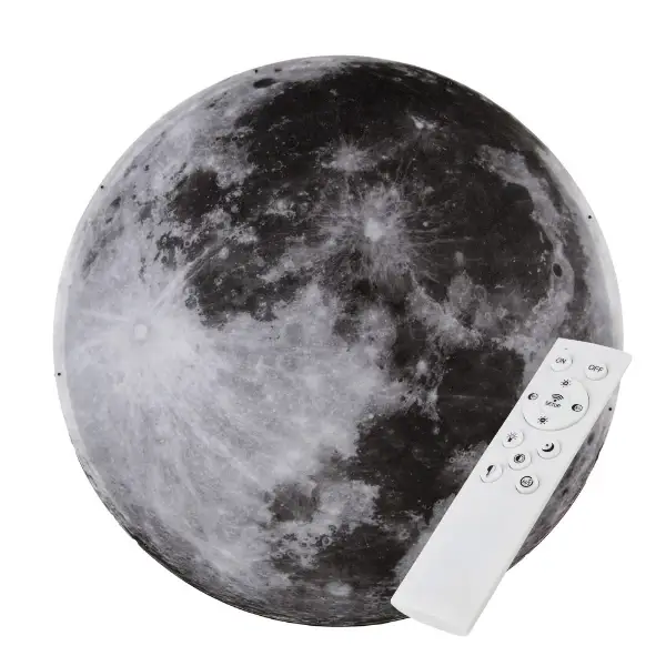 Okrągły kinkiet Księżyc ABIGALI-MOON LED 24W z pilotem plafon szary