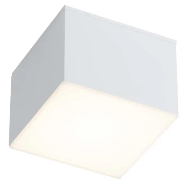 Kwadratowa lampa sufitowa SUWA 7721 kostka metalowa IP44 biała