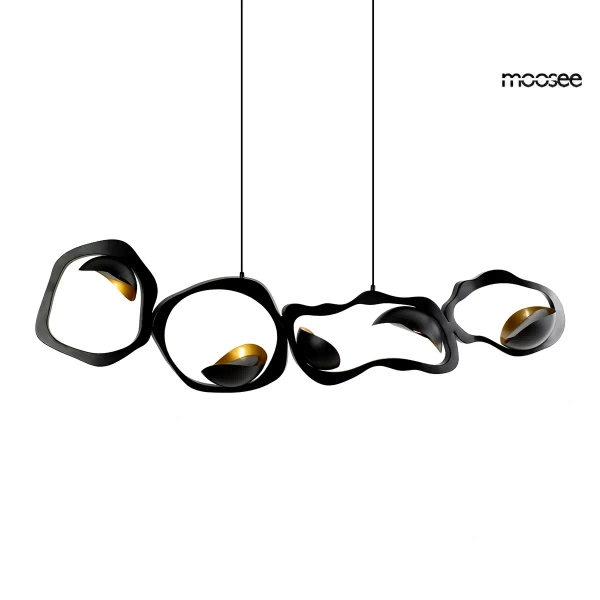 Modernistyczna wisząca lampa TORRE czarna złota MSE1501100571 5xLED 27W 3000K