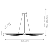 Metalowy żyrandol Seraph QN-SERAPH-LP-L-BLK LED 57W 3000K matowy czarny