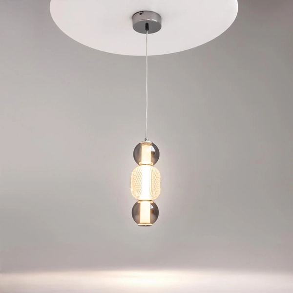 Salonowa lampa wisząca Drop MOD273PL-L16CH3K LED 16W 3000K chrom dymiony