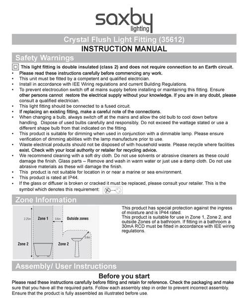 Plafon kryształowy Crystal 35612 Saxby styl glamour IP44 chrom