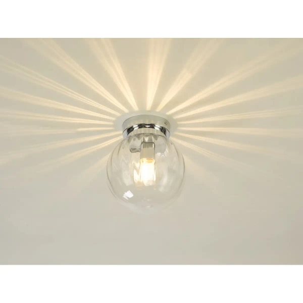 Minimalistyczny plafon Kavi KAV0150 szklany kula IP44 chrom