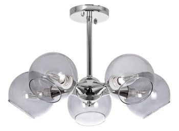 Lampa sufitowa VEN C854-5 modernistyczna szklane klosze chrom przydymione