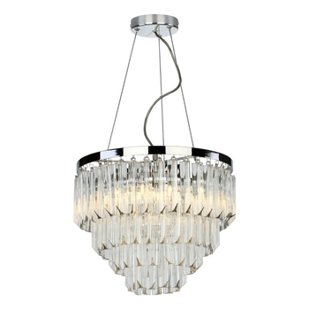 Żyrandol salonowy glamour Fame FAM0538 Dar Lighting metal szkło przezroczysty chrom