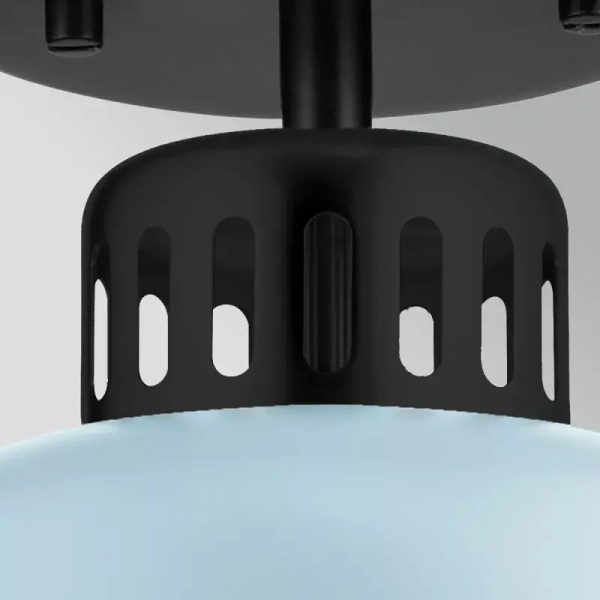 Lampa wisząca nad stół York jasnoniebieska czarna 1xE27 metalowa do kuchni ELS-YORK-MP-BLK-PB
