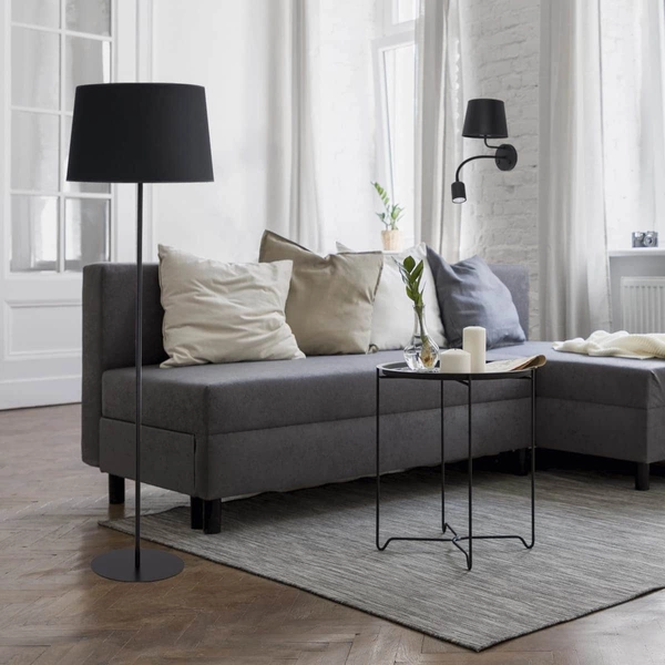 Lampa podłogowa do salonu Maja 2920 TK Lighting z abażurem czarna