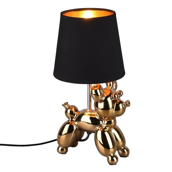 Lampa stołowa BELLO R50241079 RL Light abażurowa piesek złoty czarny