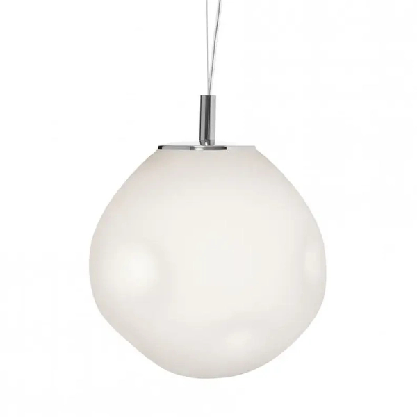 Zwisająca lampa nad stół Cloe 11066103 Kaspa do salonu biała chrom