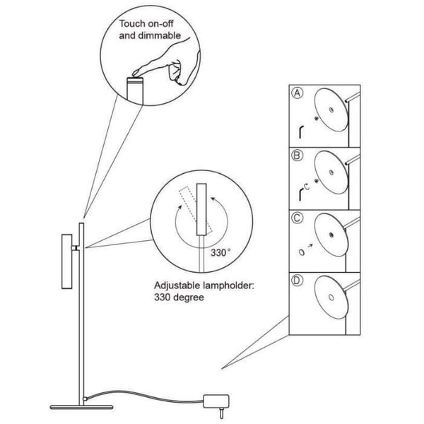 LAMPKA biurkowa PHILON  79581/05/30 Lucide stołowa LAMPA regulowana LED 4,5W 3000K stojąca czarna