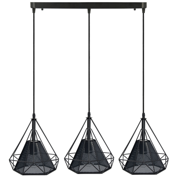 Druciana LAMPA wisząca Piramida 8803/3 ZWIS - 07 Elem metalowa OPRAWA loftowy ZWIS piramidy czarne