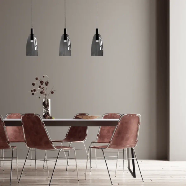 Potrójny żyrandol nad stół 1970 LED 21W 3000K przydymiony czarny