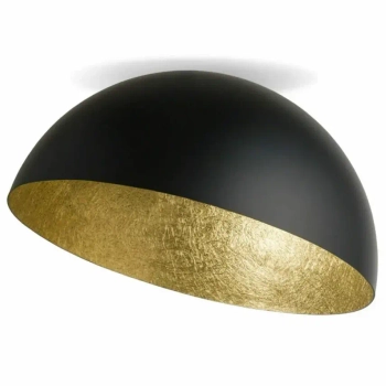 Asymetryczny plafon sufitowy 23259 kopuła misa półokrąg czarny złoty