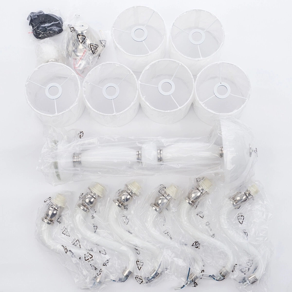 6-ramienny żyrandol klasyczny Newport 8156 na łańcuchu biały