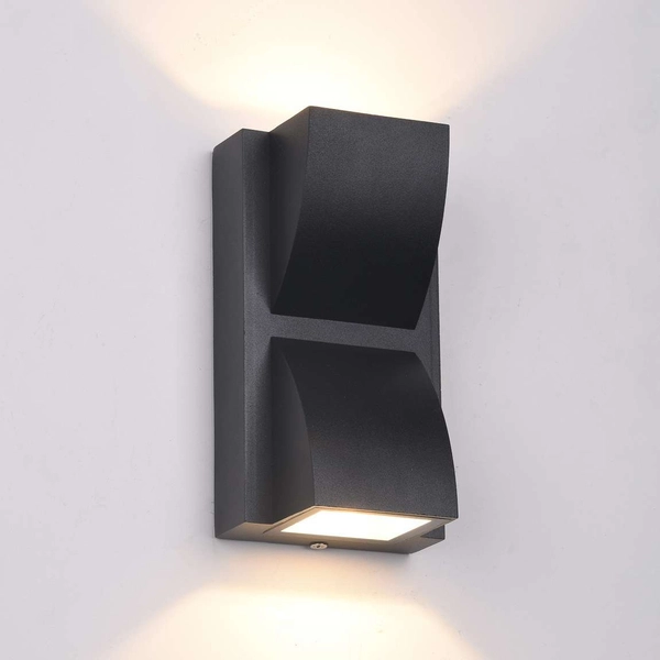 Elewacyjna LAMPA ścienna EDGAR PL-437B Italux zewnętrzna OPRAWA kinkiet LED 6W 3000K na taras outdoor IP54 czarny