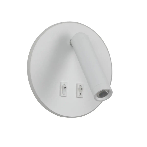 Okrągła ścienna lampa Furla WL-53742-1-WH LED 8W 3000K z regulacją biała