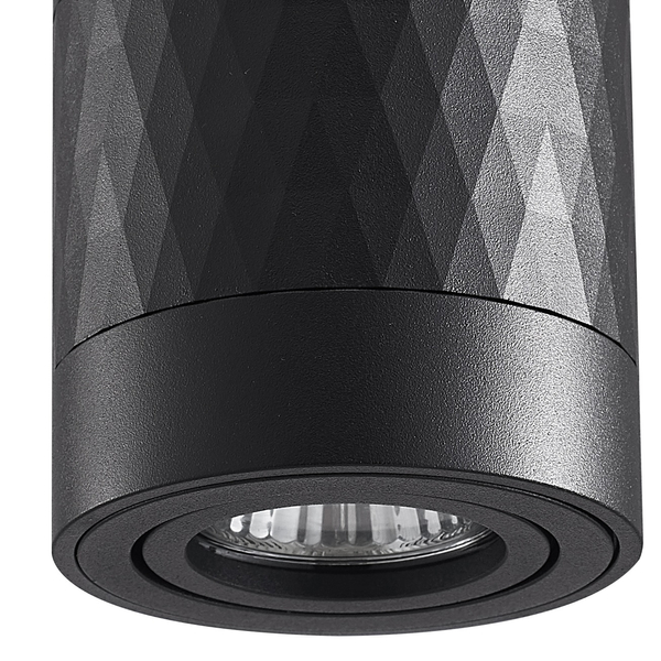 Sufitowy downlight sypialniany Rubin okrągła lampa czarna nad łózko