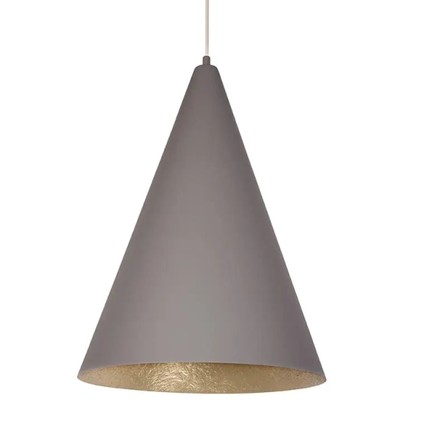 Sypialniana wisząca lampa VESUVIO 41056 stożkowa szara złota