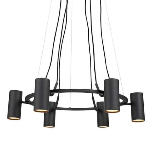 Lampa wisząca PORTO 107357 Markslojd ring metalowy tuby czarne