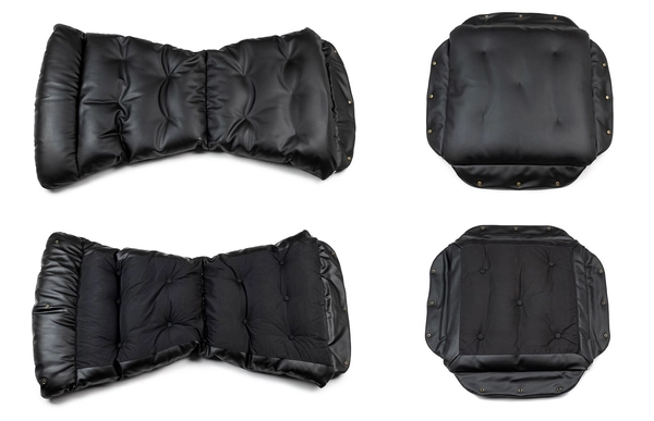 Fotel na stelażu ARNI HIGH XW-01.BLUE z podnóżkiem czarny