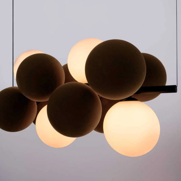 Wisząca lampa molekułowa Vino ABR-GRAPPA-H-B nad stół kule szare białe