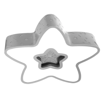 Sufitowa lampa dziecięca gwiazda 407 LED 28W zmienna barwa biała szara